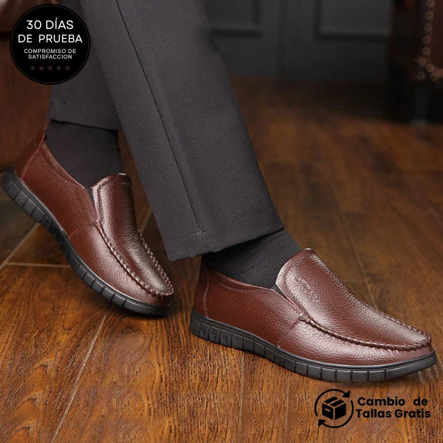 StepFlex Elegance – Zapato Ortopédico De Cuero Con Suela Blanda