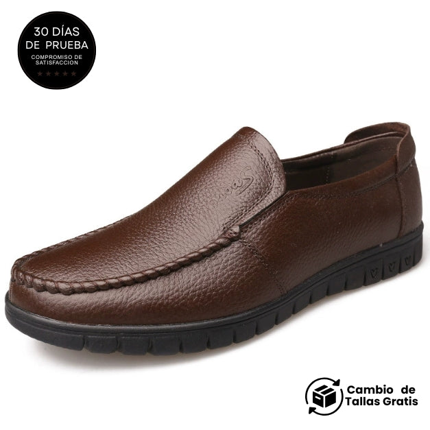 StepFlex Elegance – Zapato Ortopédico De Cuero Con Suela Blanda