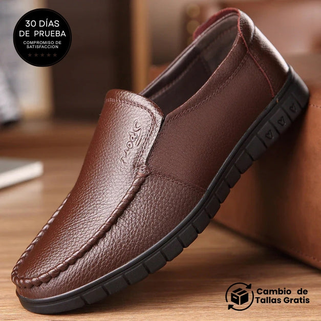 StepFlex Elegance – Zapato Ortopédico De Cuero Con Suela Blanda
