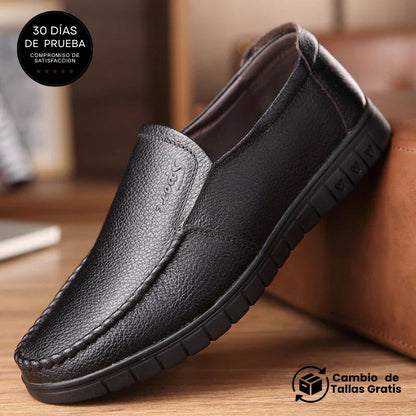 StepFlex Elegance – Zapato Ortopédico De Cuero Con Suela Blanda