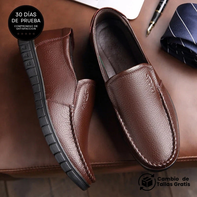 StepFlex Elegance – Zapato Ortopédico De Cuero Con Suela Blanda